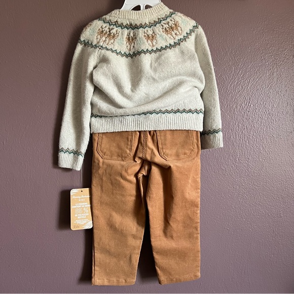 Cozy Knit Sweater and Brown Pants Set Boys - Picture 2 of 8